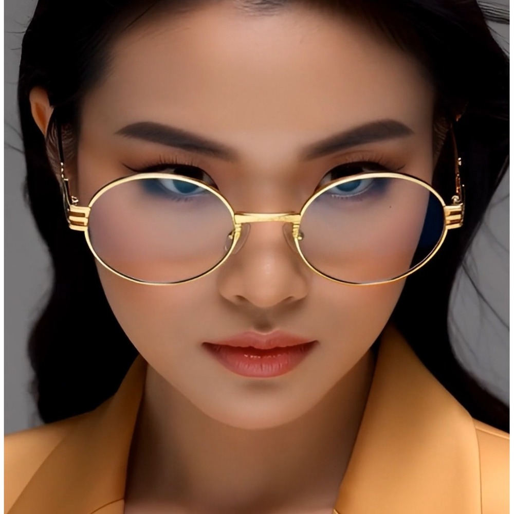 Eye Glasses Gold Clear‎ Glasses Street Wear Women Trendy Shades Retro Gafas 2026